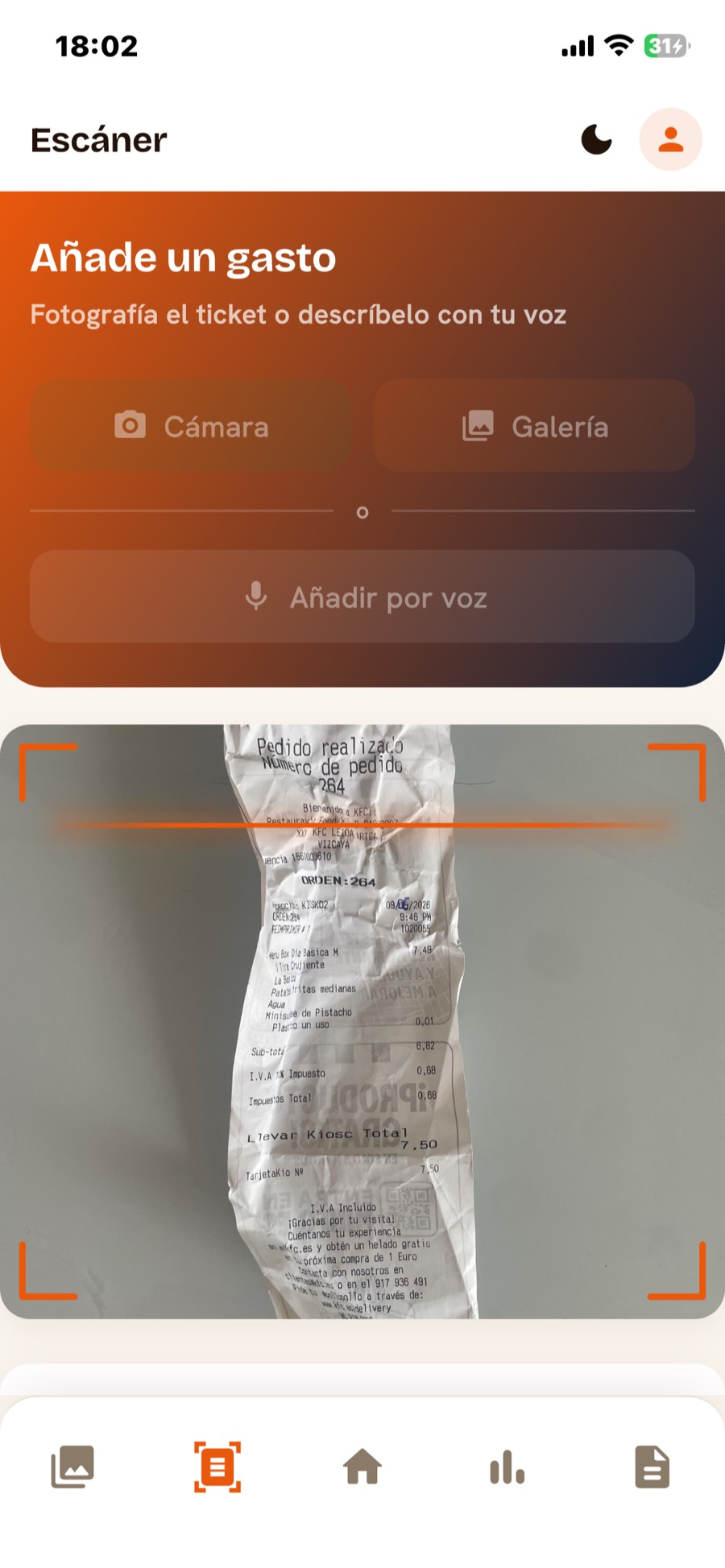Escanear ticket